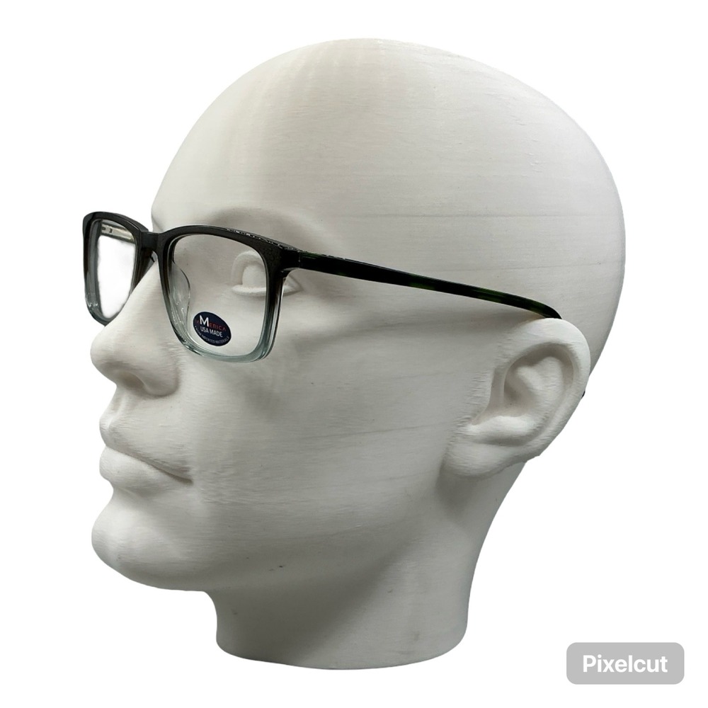 America Benson 120 Eyeglass Frames Black Clear Gradient 54-19-145 Square - Picture 2 of 5